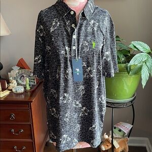 William Murray Golf Black and White Polo Shirt